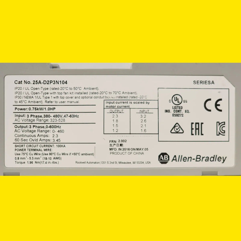 Variador De Frecuencia Allen-bradley Powerflex 525 1hp 480v