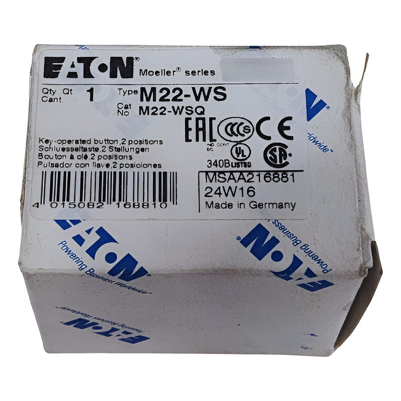 Eaton Moeller M22-wsq Polos Botón Con Llave Negro Y Plateado