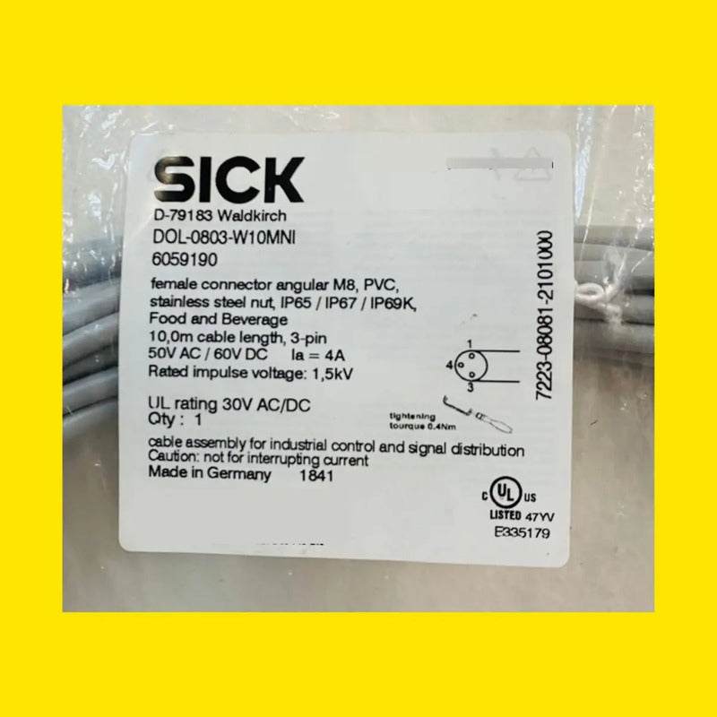Sick Dol-0803-w10mni 6059190 Cable Sensor Actuador 10m