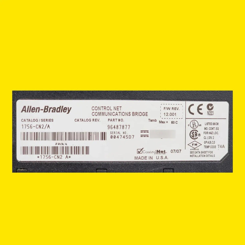 Allen-bradley 1756-cn2 Modulo Controlnet Controllogix Serie A/con Tapa