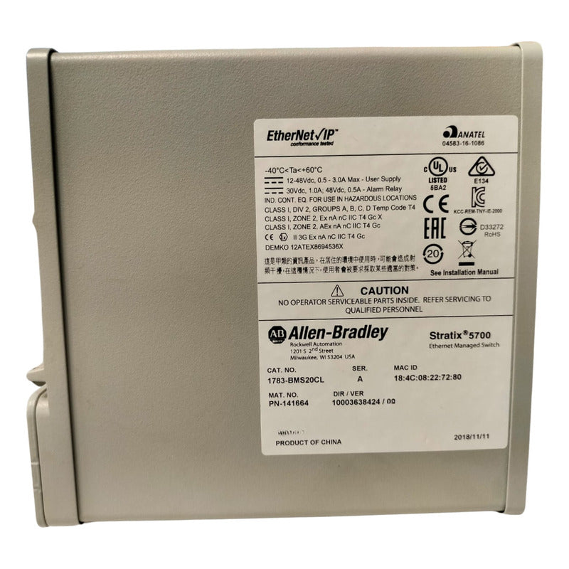Allen Bradley 1783-bms20cl Ethernet Managed Switch
