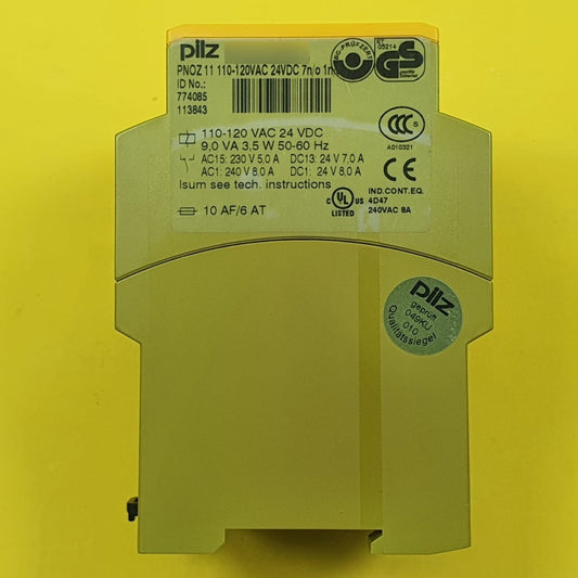 Pilz Pnoz 11 774085 110-120vac 24vdc 7n/o 1n/