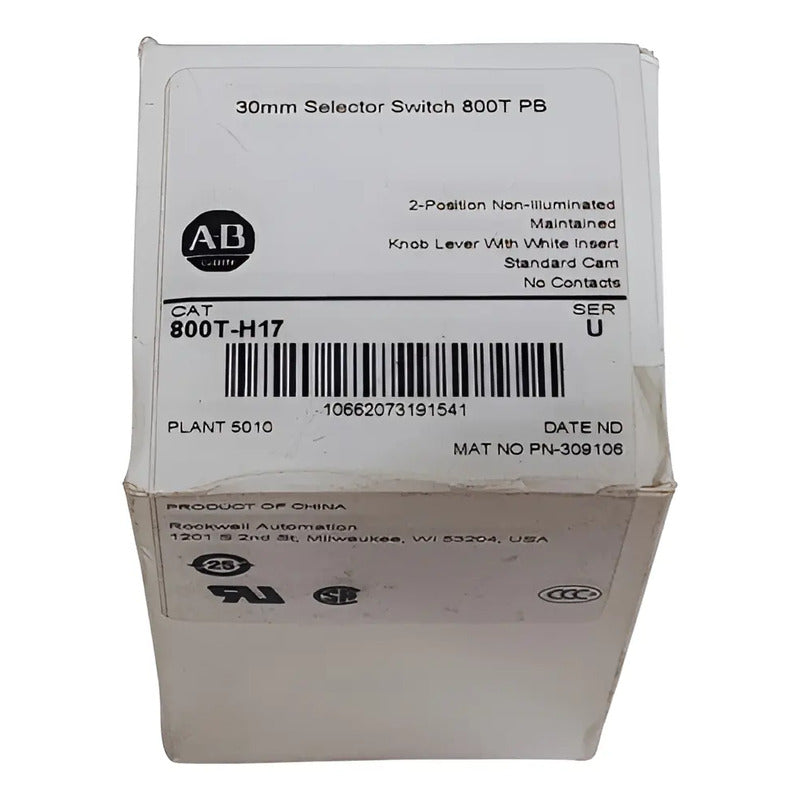 Allen-bradley 800t-h17 30mm Selector Switch 800t Pb Gris