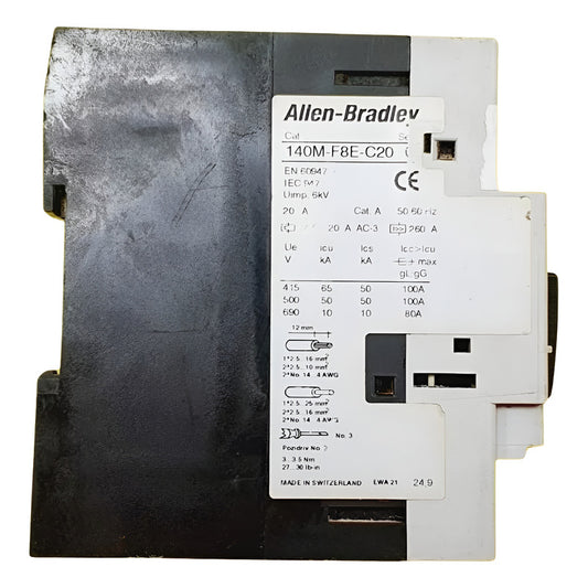 Allen-bradley 140m-f8e-c20 Motor Guard 20a 50 Hz-60 Hz