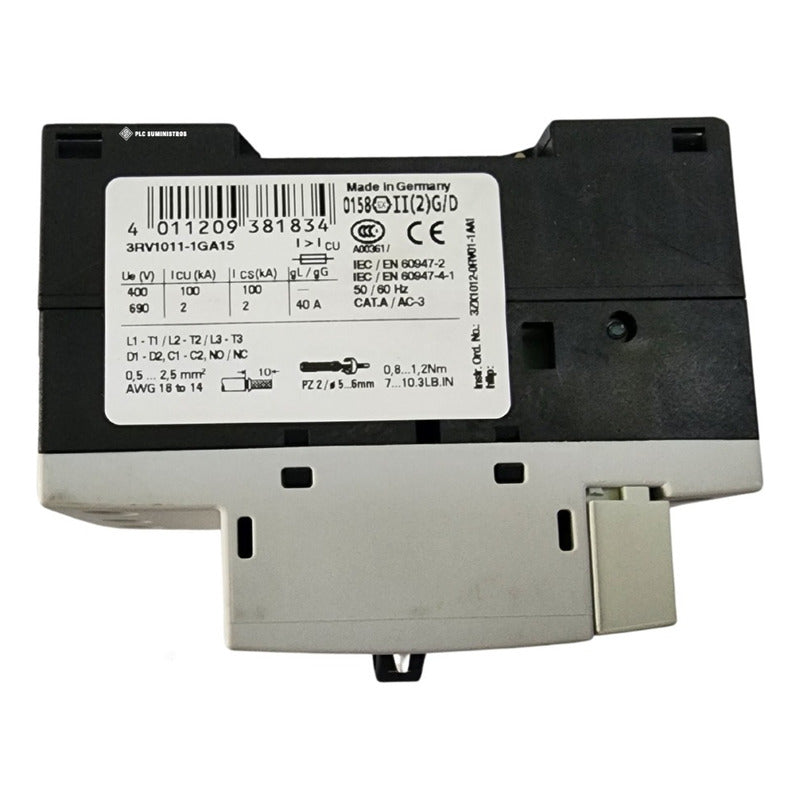 Siemens 3rv1011-1ga15 Contactor Guardamotor