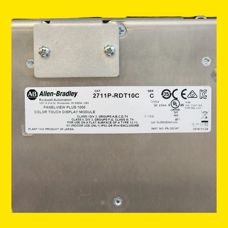 Allen Bradley 2711p-rdt10c Display Panelview Plus 10 Touch