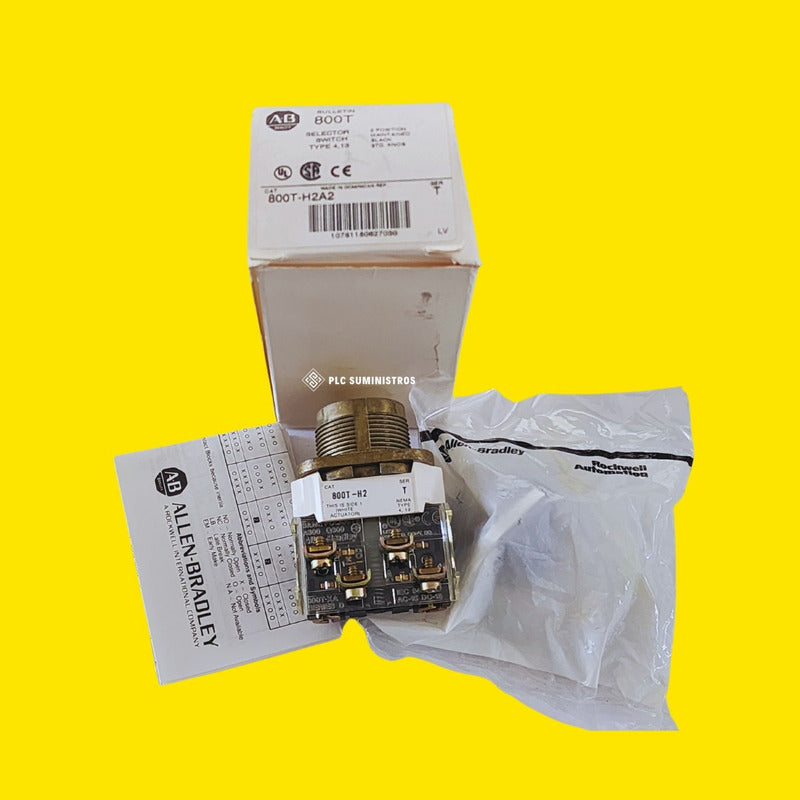 Allen Bradley Ser T 2 Pos Selector Switch 800t-h2a2 Blanco Y Negro