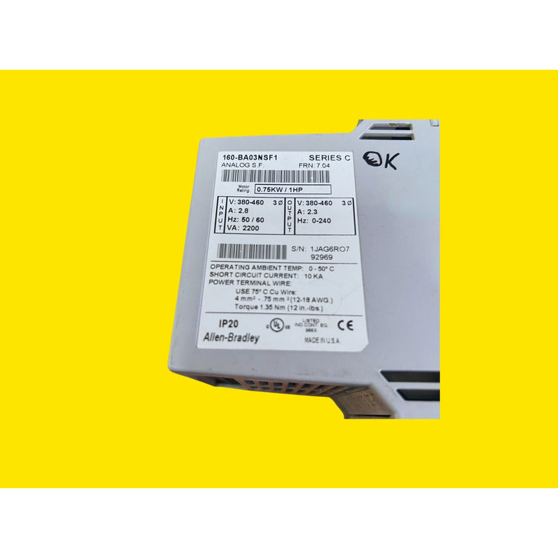 Allen Bradley 160-ba03nsf1 Ser.c 1hp