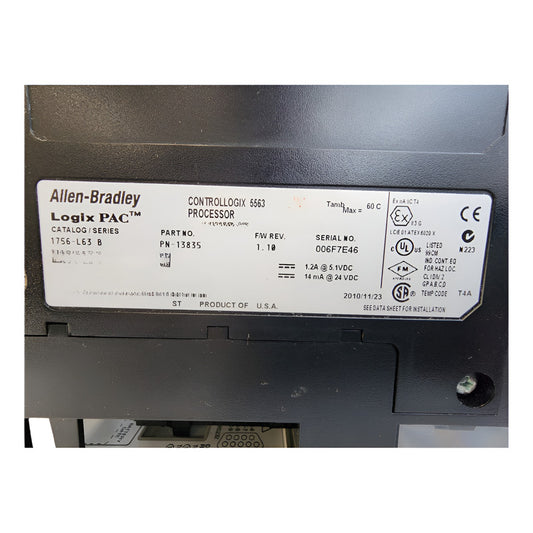 Allen-bradley 1756-l63 B Controllogix 5563