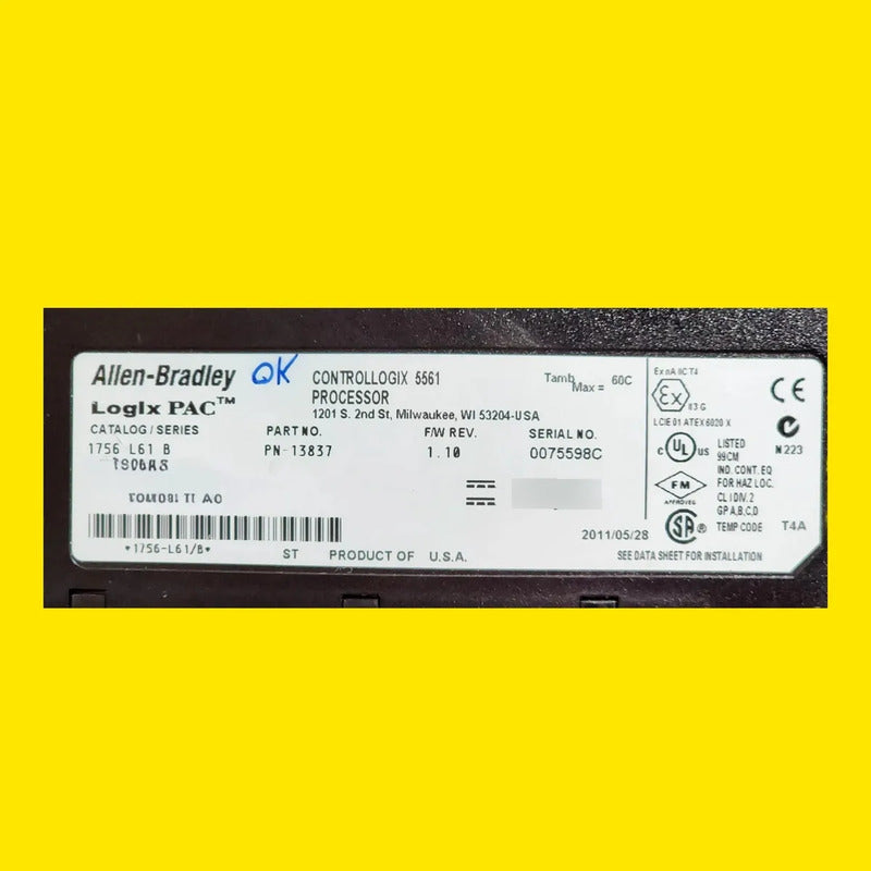 Allen Bradley 1756-l61 Controllogix Logix5561 Processor