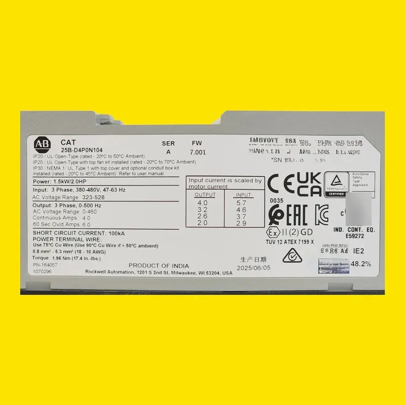 Variador Allen-bradley Powerflex 525 25b-d4p0n104 480v 2hp