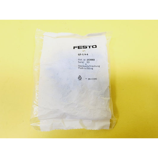 Festo 153003 | Racor Recto Qs-1/4-6 Para Tubo De 6mm