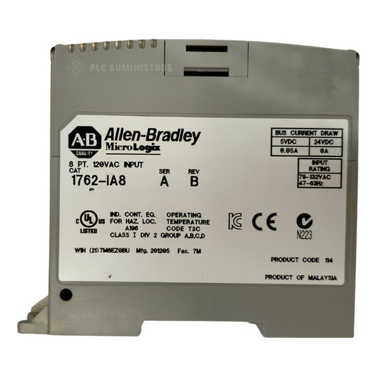 Allen-bradley 1762-ia8 Micrologix Ser A 120vac