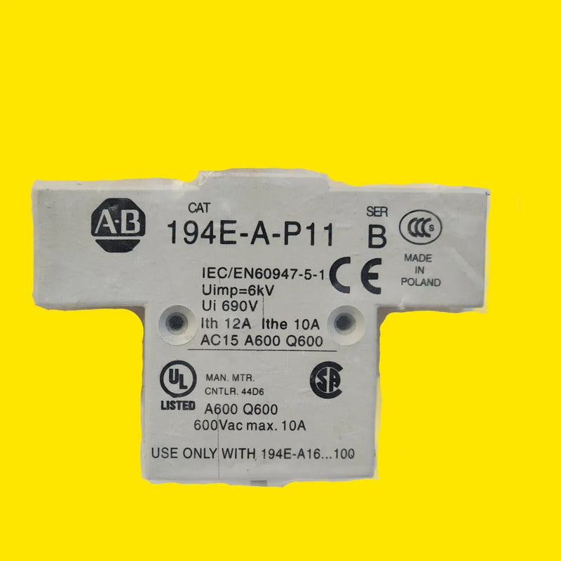 Bloque Contacto Auxiliar 194e-a-p11 Allen Bradley