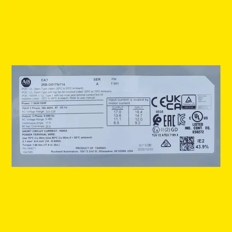 Allen-bradley 25b-d017n114 Variador 10 Hp