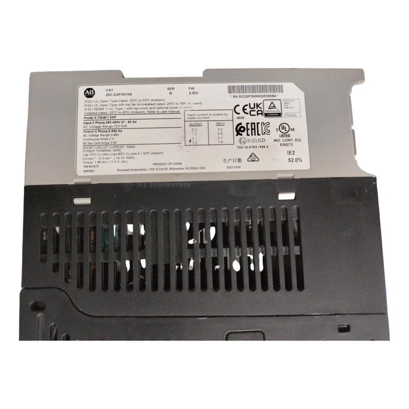 Allen Bradley 25c-d2p3n104 Powerflex 527