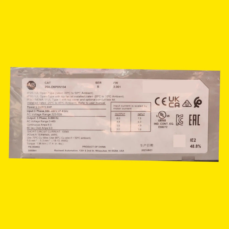 Variador Allen Bradley Powerflex 523 25a-d6p0n104 3hp 480v