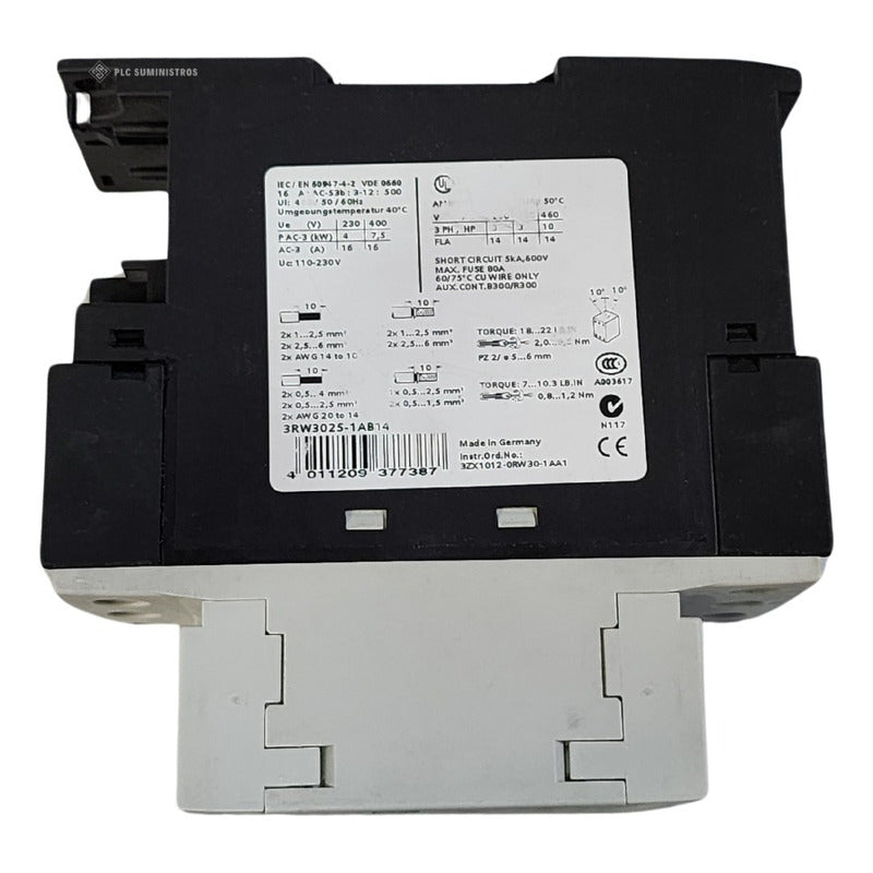 Arancador Suabe Siemens 3rw3025-1ab14
