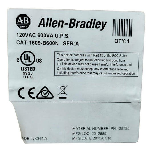 Allen-bradley 1609-b600n Fuente Ininterrumpida De Poder
