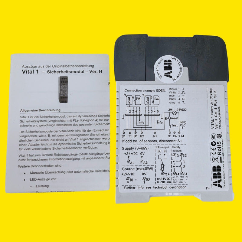 Abb Vital 1 2tla020052r1000 Safety Controller 24v Dc 2no