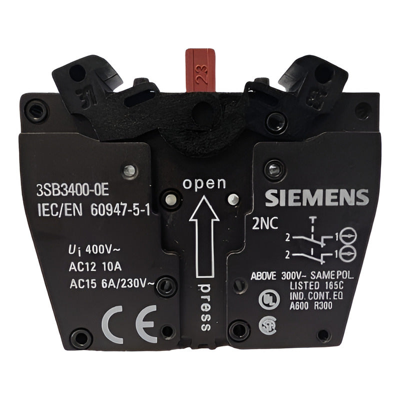 Siemens 3sb3400-0e Bloque De Contactos
