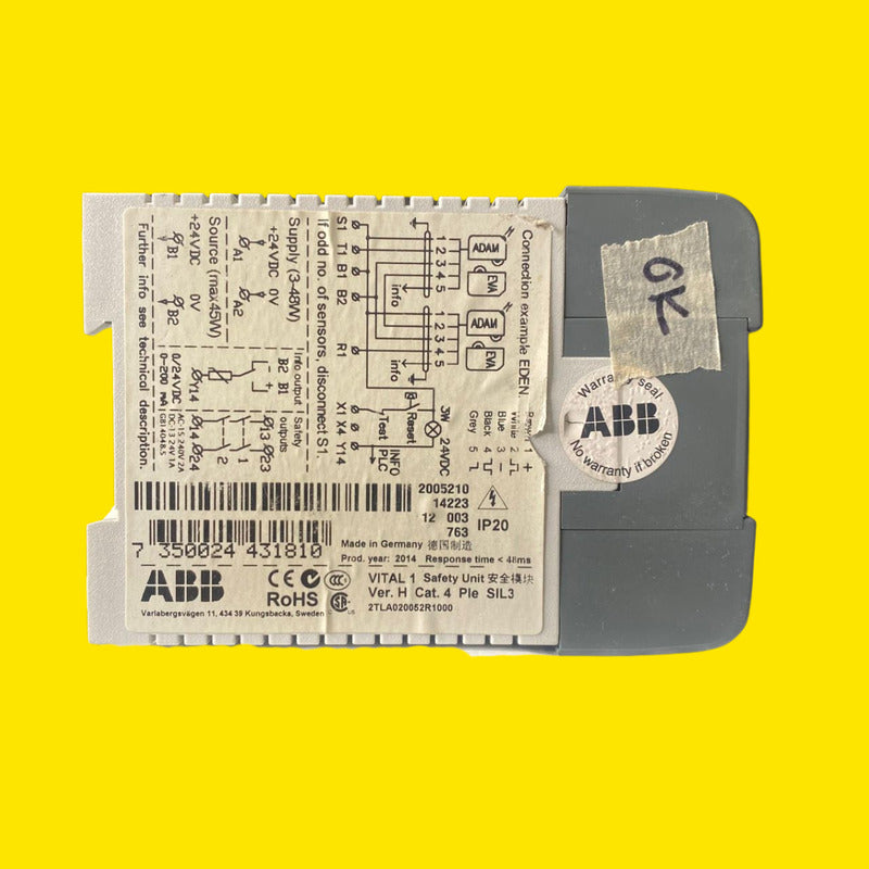 Abb 2tla020052r1000 Vital 1 Controlador De Seguridad Usado -