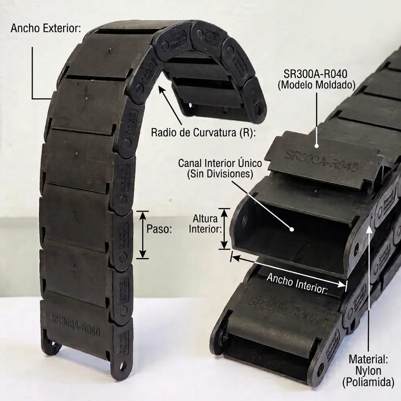 Cadena Portacables Brevetti Sr300a R040 Nylon 40 Mm