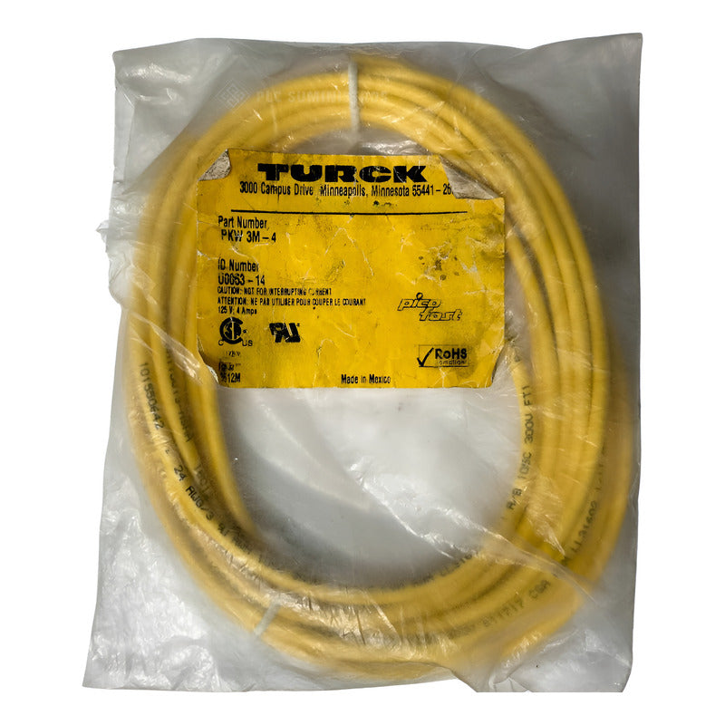 Turck Pkw 3m-4 Cable Actuador Y Sens.