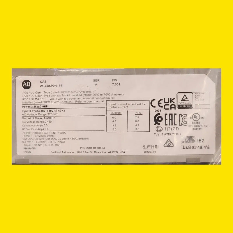 Allen Bradley 25b-d6p0n114 Variador De Frecuencia