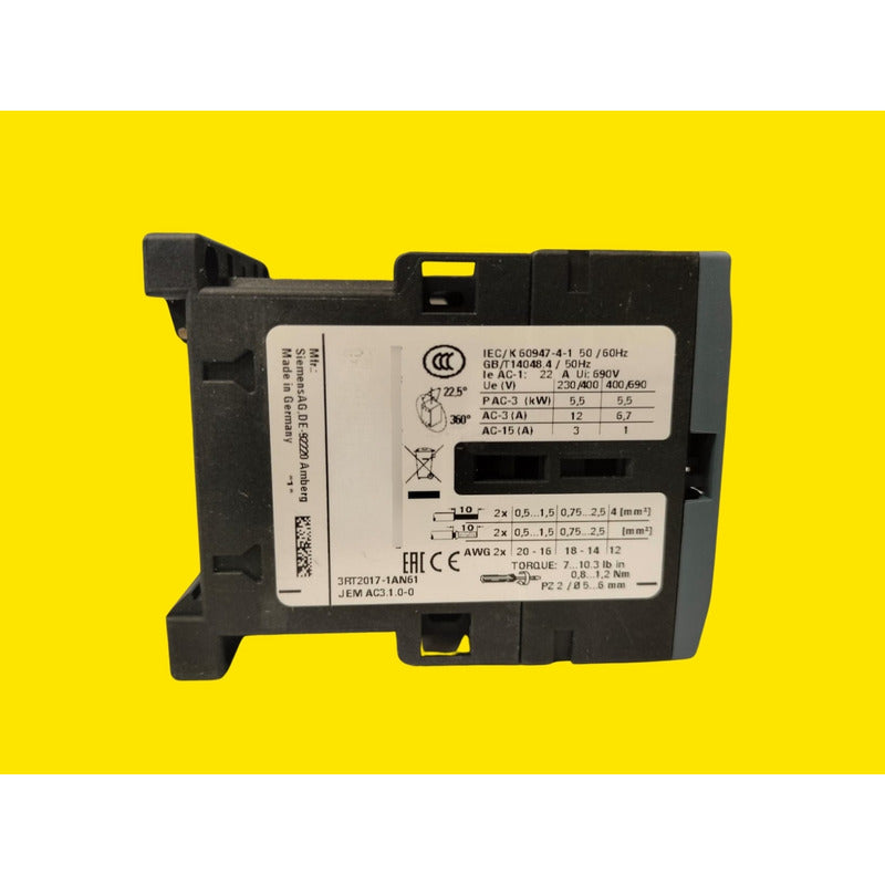 Siemens 3rt2017-1an61 Contactor