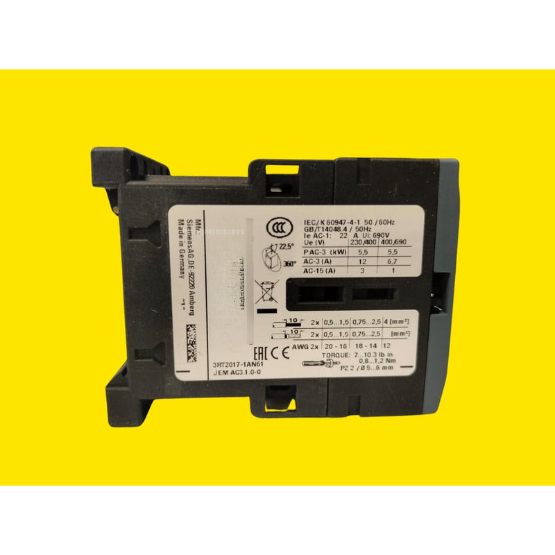 Siemens 3rt2017-1ar61 Contactor De Potencia