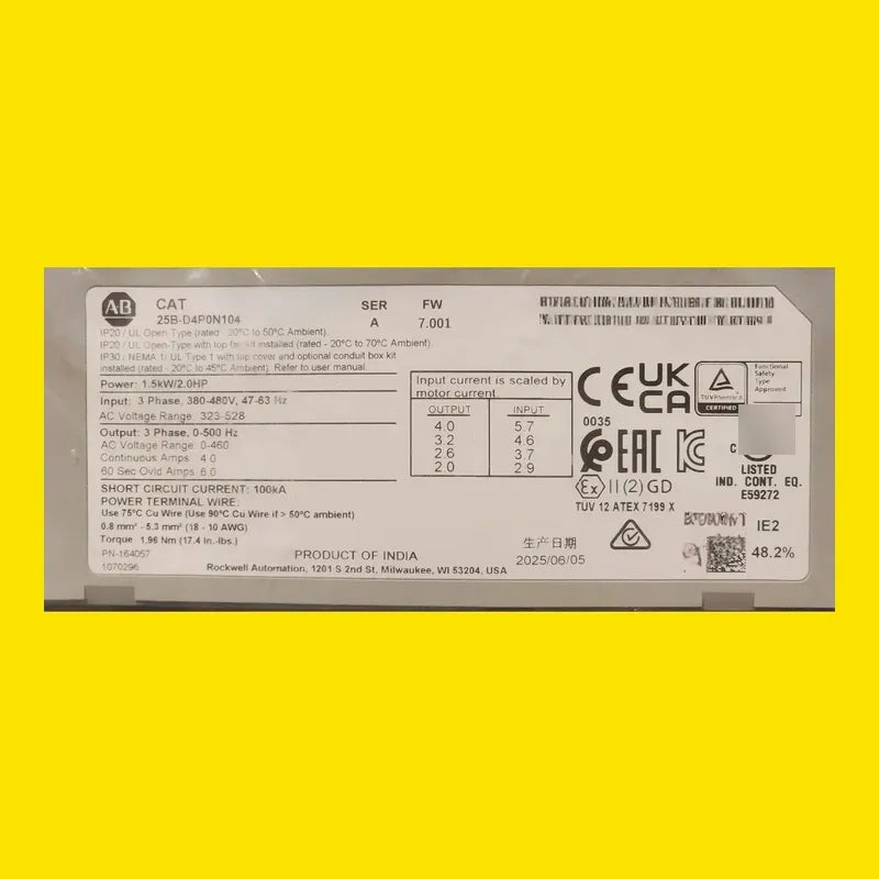 Variador Allen Bradley 25b-d4p0n104 Powerflex 525 2hp