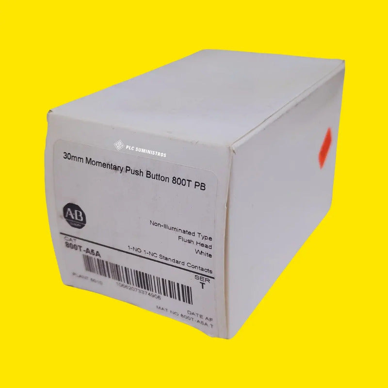 Allen-bradley 800t-a1a | Botón Negro Momentáneo 1na 1nc Blanco