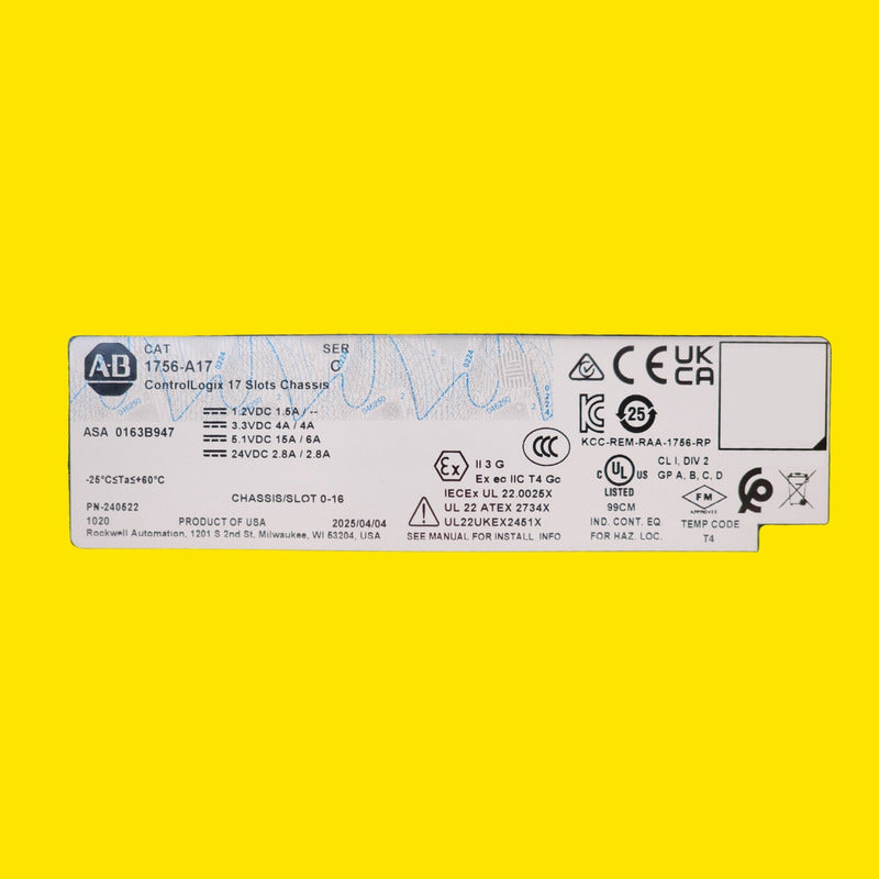 Allen Bradley 1756-a17 Rack Controllogix De 17 Slots