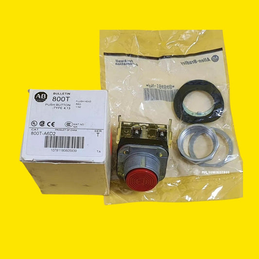 800t-a6d2 Allen-bradley Push Button Type 4,13 Flush Head Red Rojo