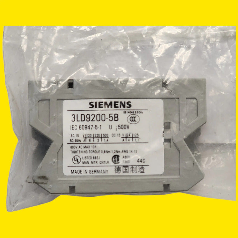 Siemens 3ld9200-5b Bloque De Contactos Auxiliares