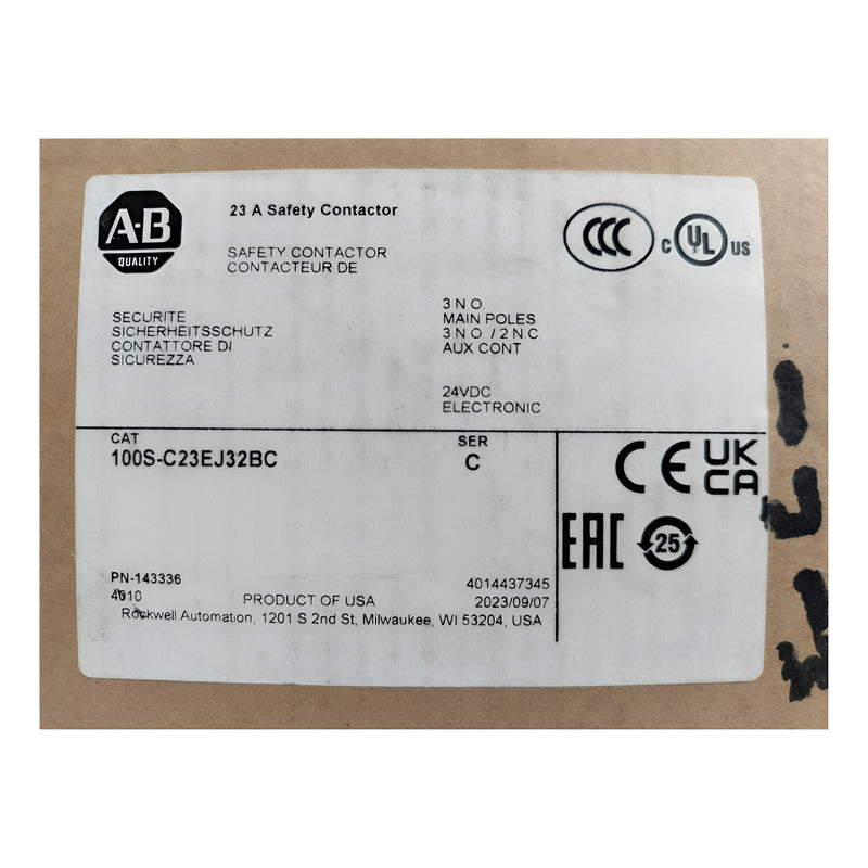Allen-bradley 100s-c23ej32bc Contactor De Seguridad