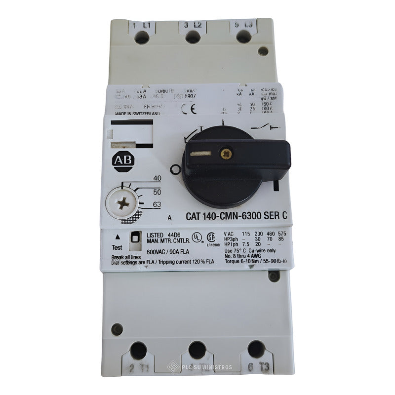Allen-bradley 140-cmn-6300 Ser C Guardamotor 40-50-63 50hz-60hz