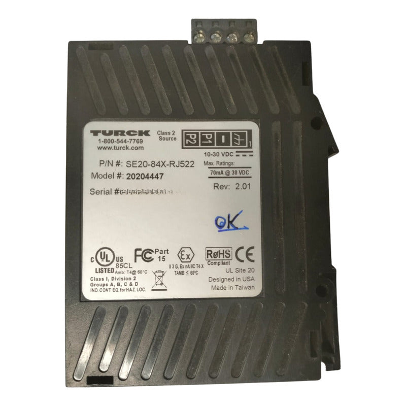 Turck Se20-84x-rj522 Switch Ethernet 5 Puertos