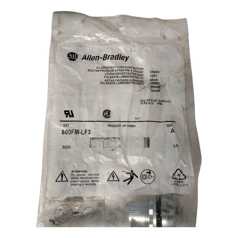 Allen Bradley 800fm-lf3, Serie, Verde Iluminado Al Ras