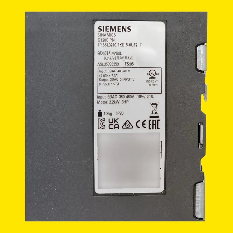 Siemens 6sl3210-1ke15-8uf2 Variador De Frecuencia G120c Pn