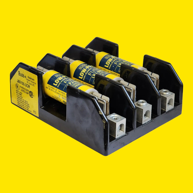 Base Bussmann J60100-3cor + 3 Fusibles Lpj-80sp 80a 600v