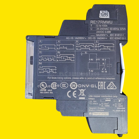 Temporizador Relé Re 17 Rmmu Schneider 24-240vac 24vdc