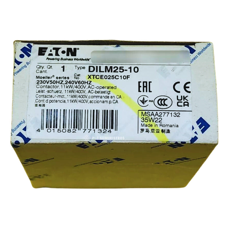 Eaton - Eaton Dilm25-10 230v50hz 240v60hz Contactor 3 Pole.