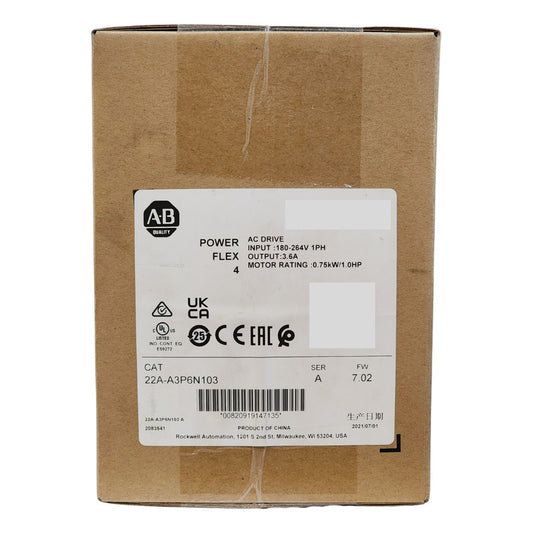 Allen Bradley 22a-a3p6n103 Variador Powerflex 4 1.0 Hp 1f