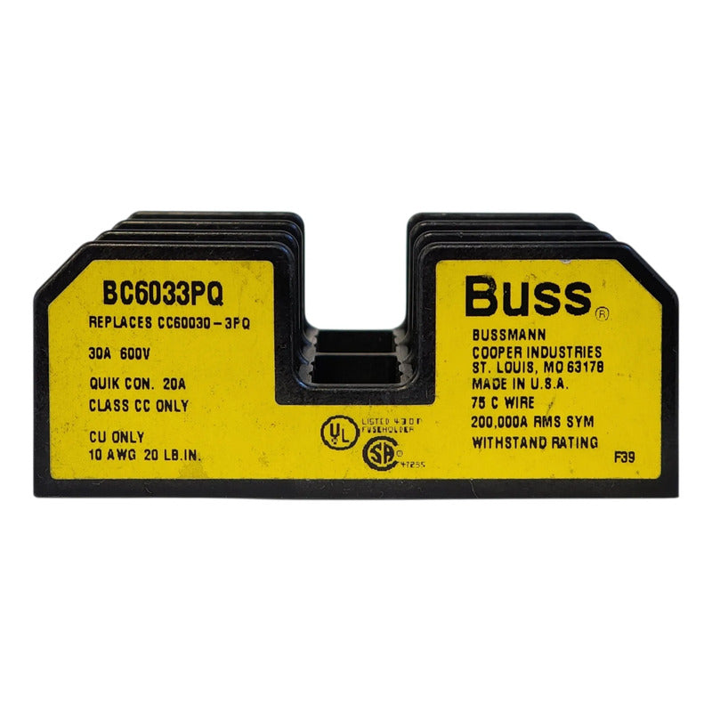 Bussmann Bc6033pq Portafusible Clase Cc 3 Polos 30a