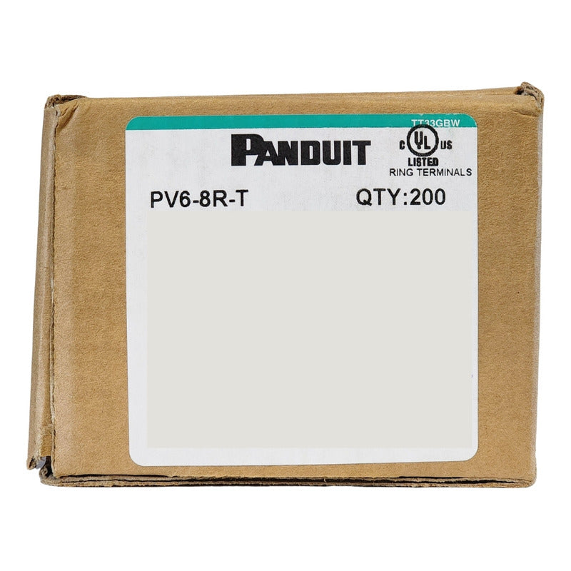 Terminal Anillo Panduit Pv6-8r Vinilo 6 Awg Pern #8 C/200pzs