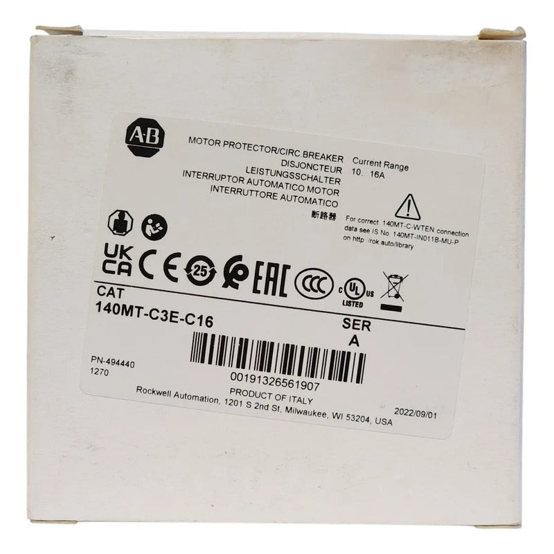 Allen-bradley 140mt-c3e-c16 Guardamotor 16a 3 Polos 50/60 Hz