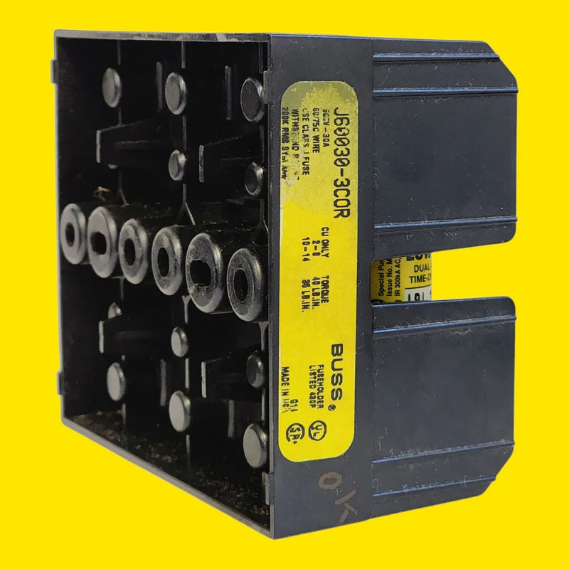 Base J60030-3cor Con 3 Fusibles Lpj-25sp 25a 600v Bussmann