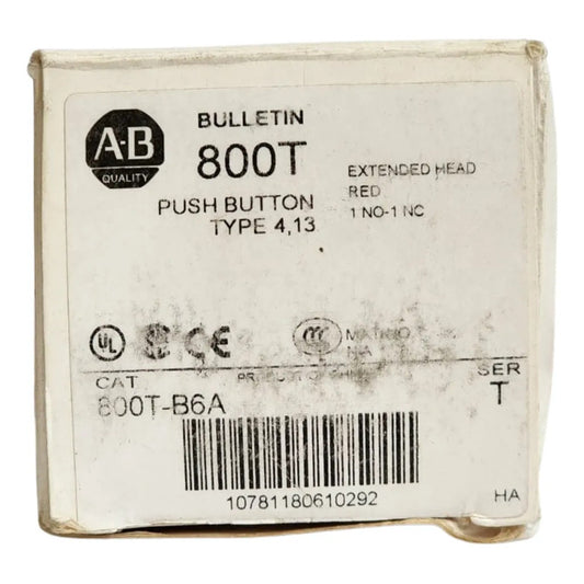 Allen-bradley 800t-b6a  Botón Pulsador Rojo 30.5mm  Serie T Rojo